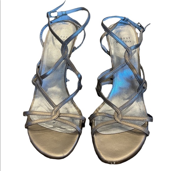 STUART WEITZMAN Metallic gold strappy sandal Size 7.5 - Picture 2 of 7